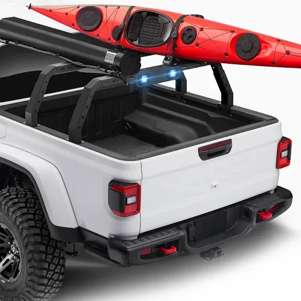 Overland Bed Racks Truck Cargo Carrier With 2 Light Bar Compatible for 2014-2023 Chevy Silverado 1500 & 2009-2023 Ford F150 & 2002-2023 Dodge Ram 1500 & 2007-2013 Toyota Tundra, Ladder Back Rack