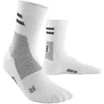 CEP Training Mid Cut Compression Socks, LG / White