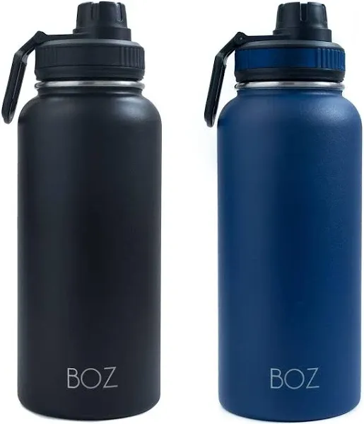 BOZ Stainless Steel Water Bottles 2 Pack Bundle