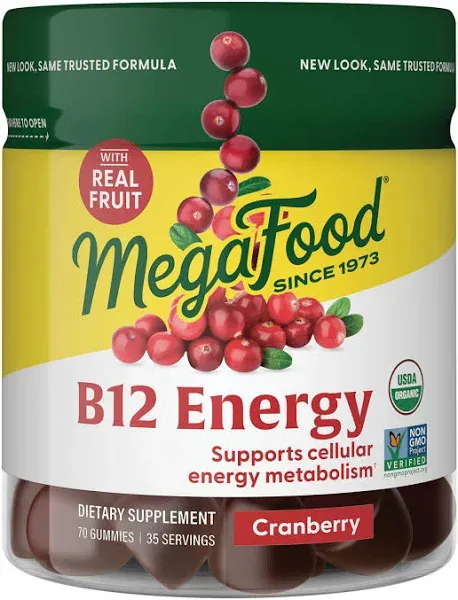 MegaFood B12 Energy Cranberry 70 Gummies