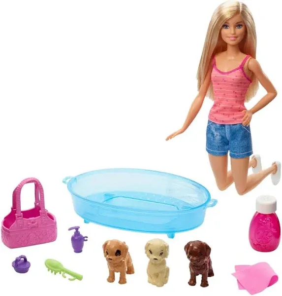 Barbie and Puppy Bath Time Playset