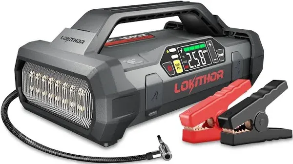 Lokithor Ja401 3750a 12v Jump Starter with Air Compressor 60w Two-way Fast Charing