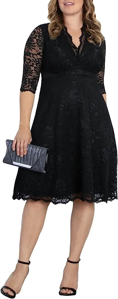 Women's Mademoiselle Lace Cocktail Dress with Sleeves