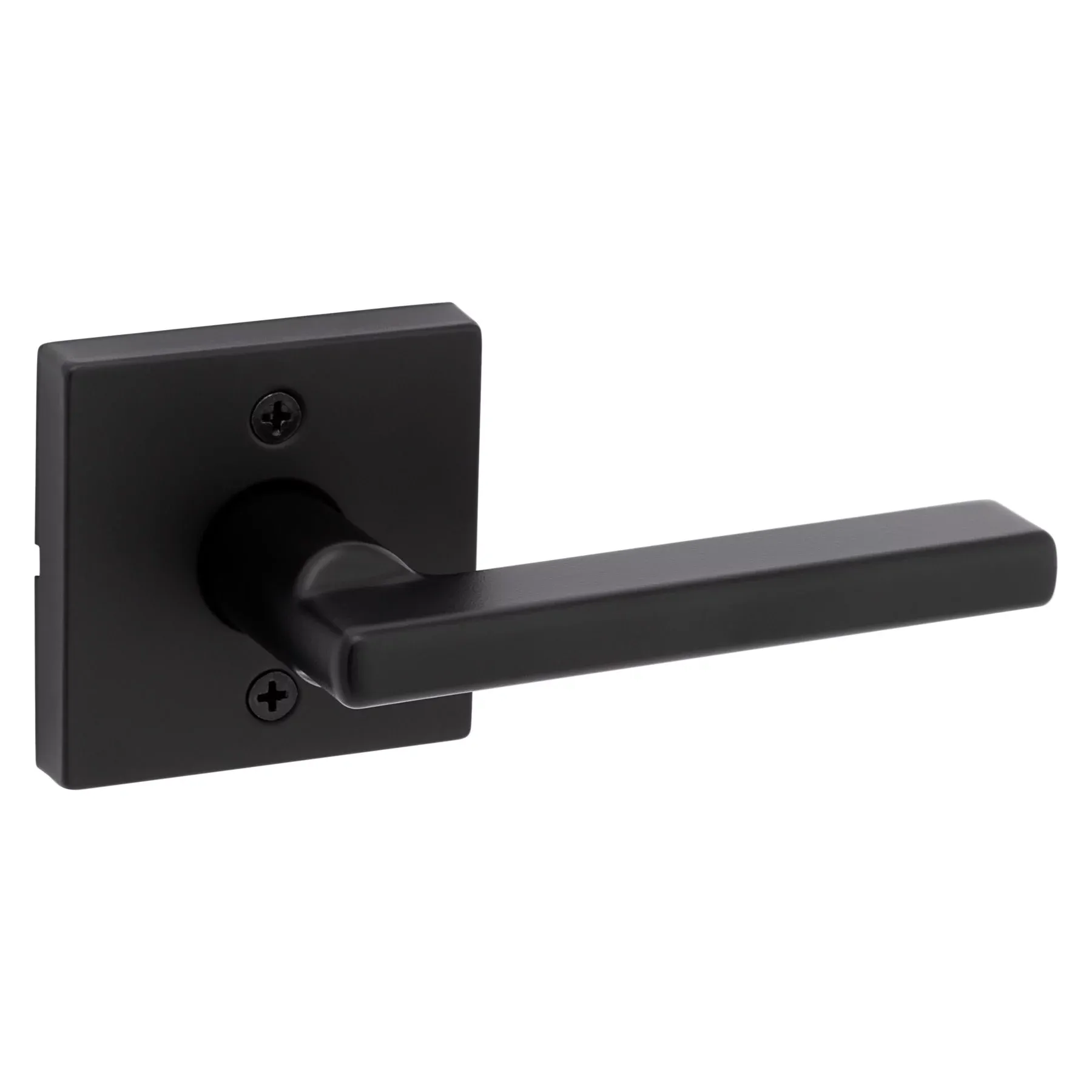 Kwikset Halifax, Door Handle Lever Nonfunctioning Dummy Lever with Microban, Square Rose in Matte Black