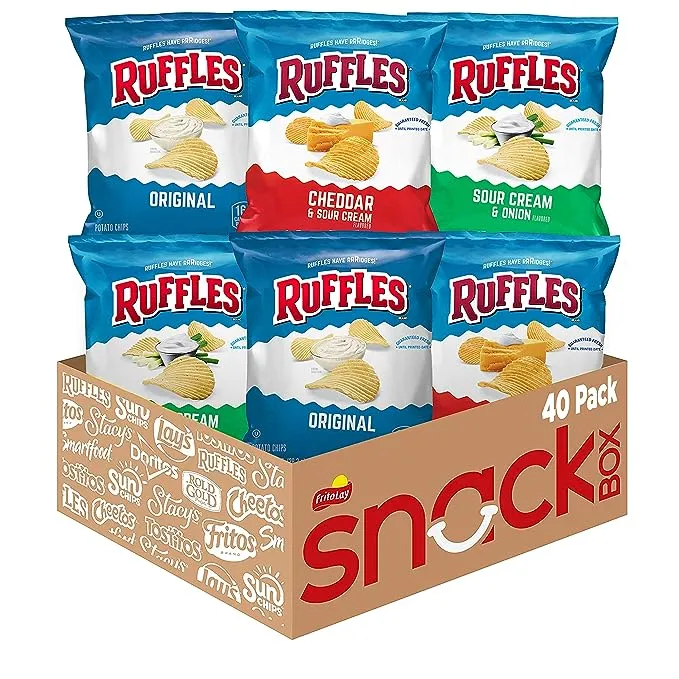 Ruffles Original Potato Chips, 1 Ounce (Pack of 40)