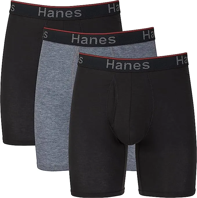 Hanes Men's Comfort Flex Fit Total Support Pouch Boxer Briefs, 3 Pack