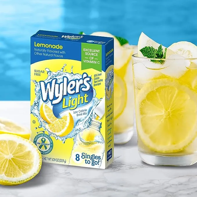 Wyler's Light Singles to Go Powder Packets, Water Drink Mix, Lemonade, 96 Single