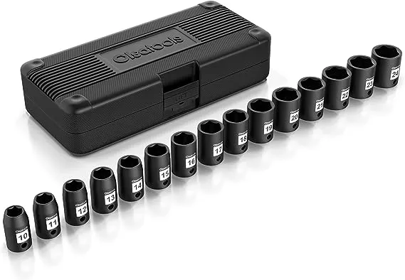 1/2&#034; Drive Cr-Mo Shallow Impact Socket Set | Professional-G<wbr/>rade Crmo | 6-Point S