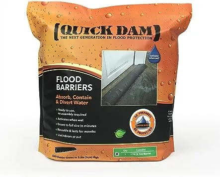 Quick Dam QD617-1 Flood Barriers, 1 Pack, Black