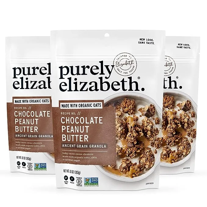 Purely Elizabeth Organic Original, Ancient Grain Granola, Gluten-Free, Non-GMO (3 Ct, 12oz Bags)