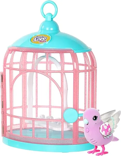 Little Live Pets - Lil' Bird & Bird Cage, New Light Up Wings with 20 + Sounds, and Reacts to Touch