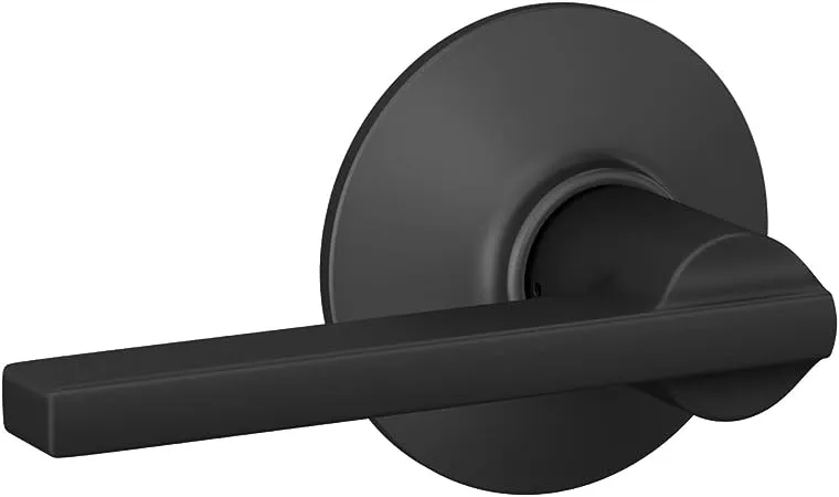 Schlage F10 Latitude Passage Lever Set, Matte Black