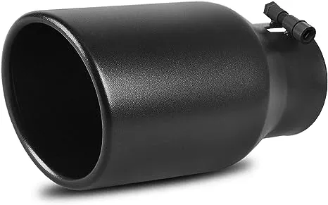 AUTOSAVER88 3 inch Inlet Exhaust Tip, 3" Inlet 4.5" Outlet 9" Overall Length Black Powder Coated Finish Stainless Steel Exhaust Tip for 3" Outside