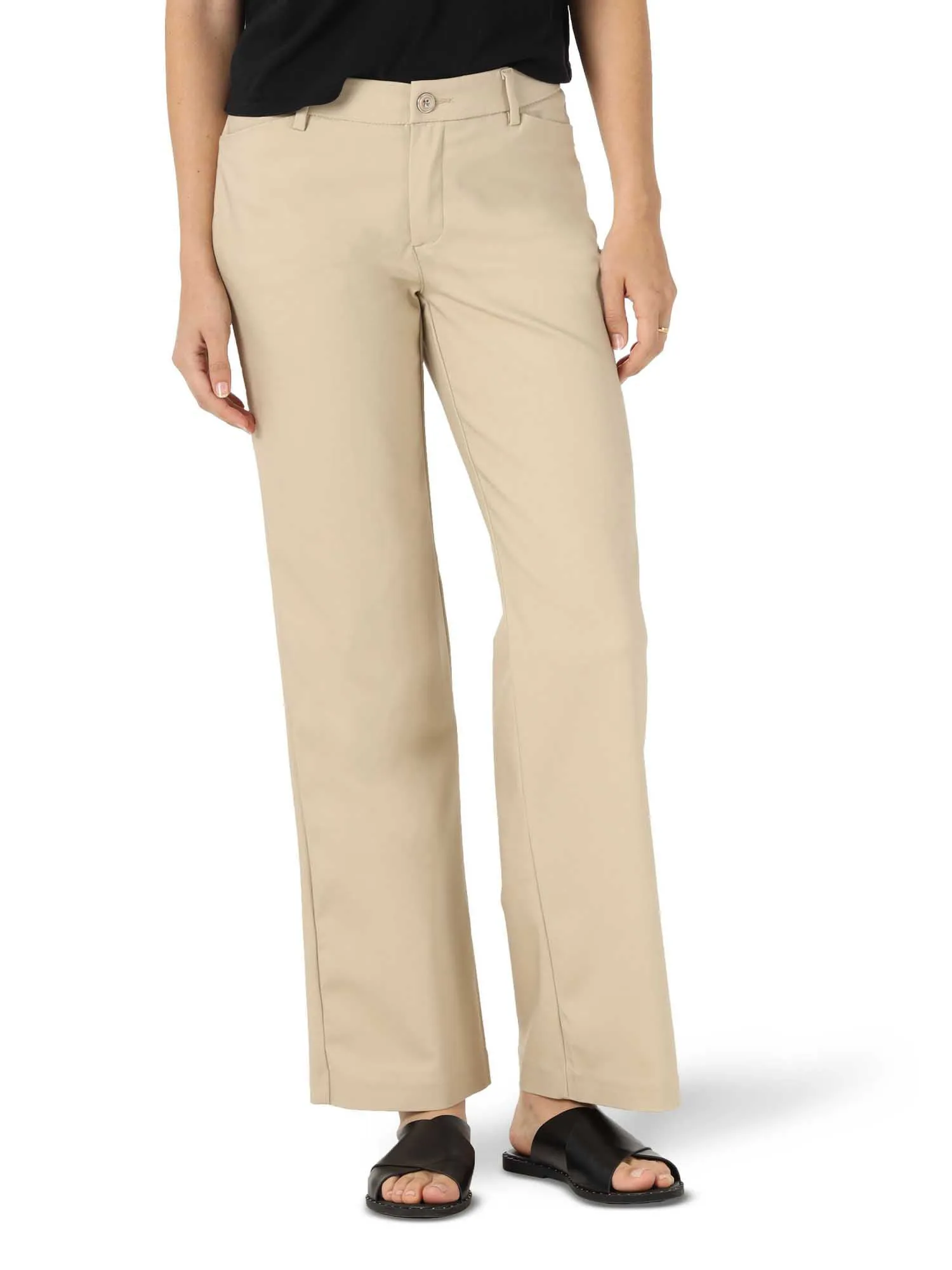 Lee Women's Flex Motion Regular Fit Trouser Pant, Size: 6, Beige