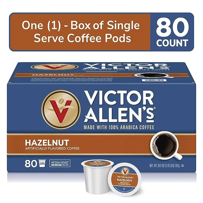 Victor Allen's Hazelnut Single Serve Coffee Cups, 80 Count