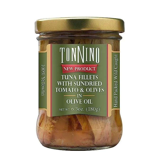 Tonnino Albacore Tuna Fillets in Olive Oil Pole & Line 6.3 ounces per jar (6 packs)