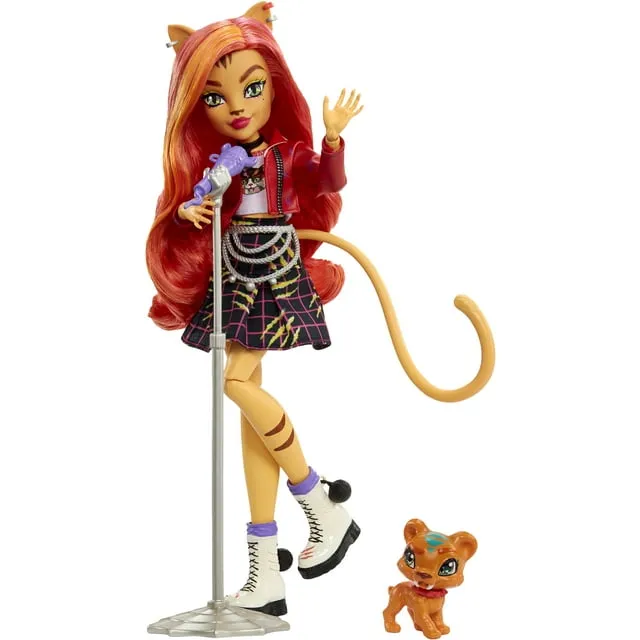 Monster High Toralei Stripe Fashion Doll with Red & Orange Hair, Accessories & Pet Saber-Tooth Tiger