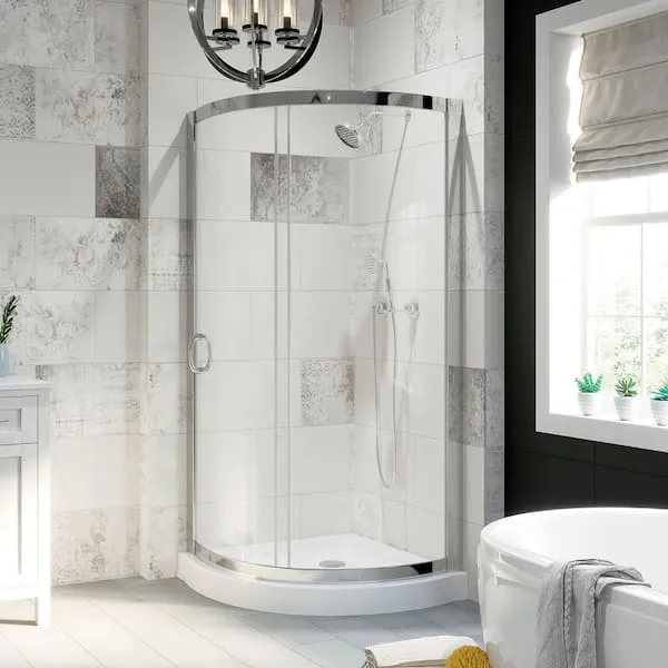 Ove Decors Breeze 34in Shower Kit with Glass Panels & Base