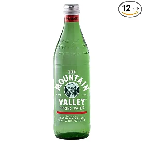 Mountain Valley, Spring Water, Glass Bottle, 16.9 ounces (Pack of 12)