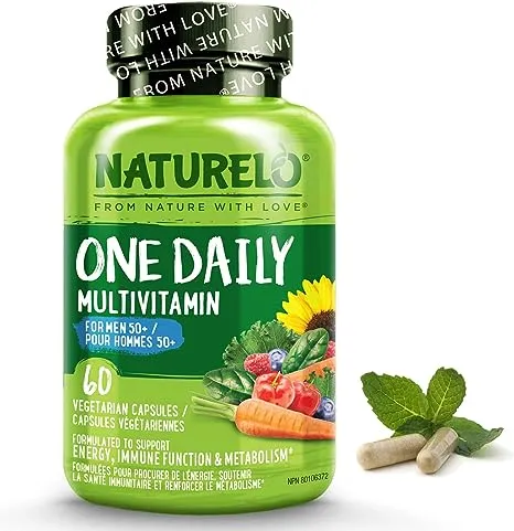 NATURELO One Daily Multivitamin for Men - with Vitamins & Minerals + Organic Whole Foods - Supplement to Boost Energy, General Health - Non-GMO - 240 Capsules - 8 Month Supply