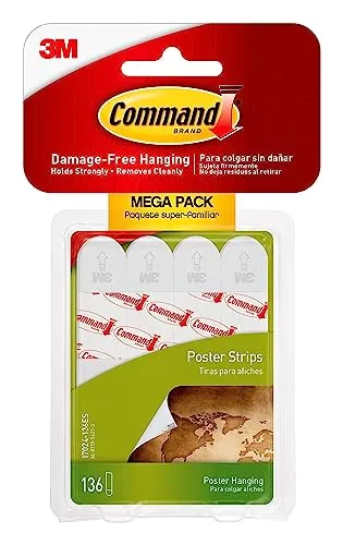 Command Poster Strips - 136 / Pack - White