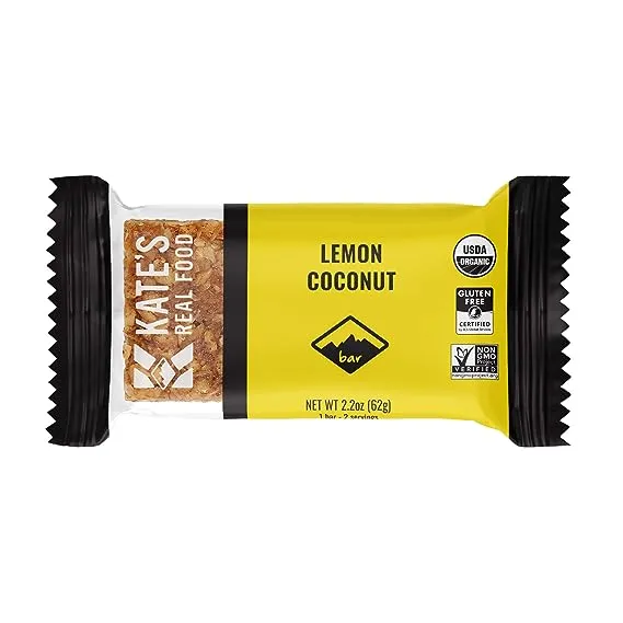 Kate’s Real Food Organic Granola Bars - Lemon Coconut (2.2 oz, Pack of 12) - ...