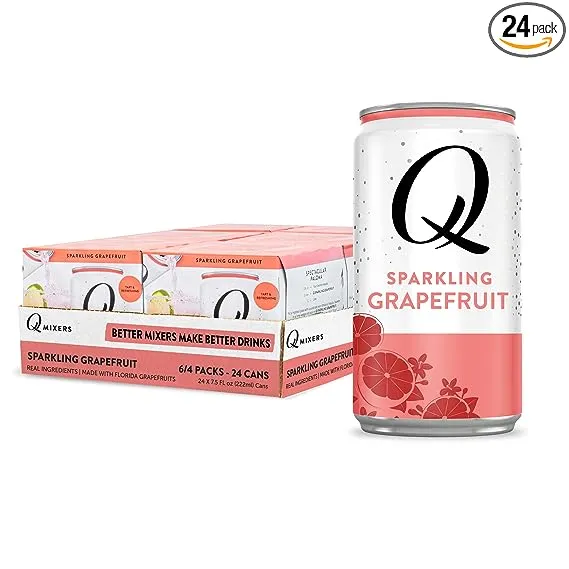 Q Mixers Sparkling Grapefruit, Premium Cocktail Mixer Made with Real Ingredients, 7.5 Fl oz (Pack of 24)