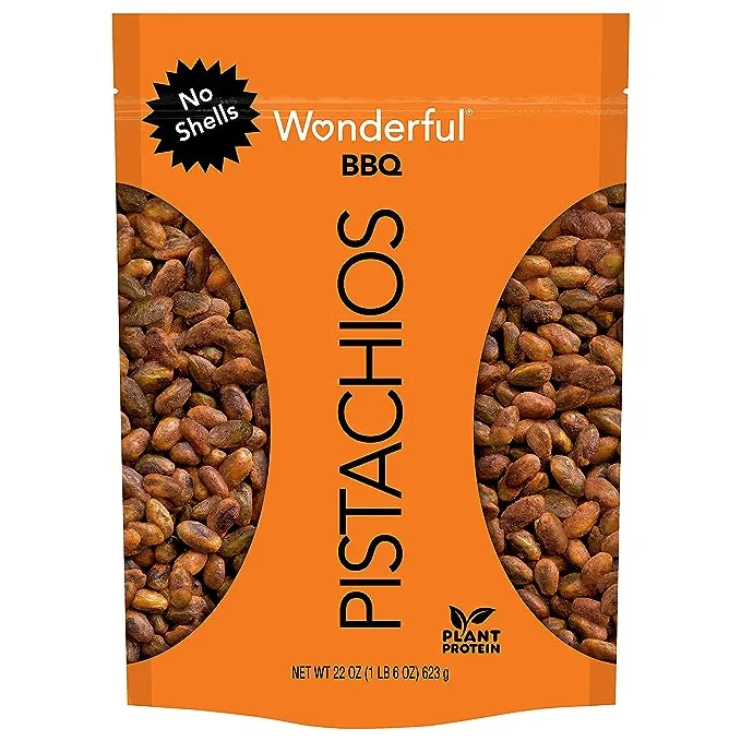 Wonderful Pistachio No Shells, Roasted and Lightly Salted Nuts, 12 Ounce Resealable Bag, Protein Snack, On-the Go, Individually Wrapped Healthy Snack (12 oz)