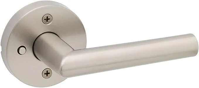 Kwikset 730MILRDT-15 Satin Nickel Milan Privacy Lever with Round Rose