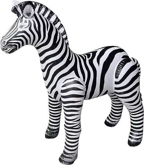 Jet Creations 32" Tall Inflatable Zebra Toy, Realistic Animal Figure for Africa Safari Party Decoration, Pool, Birthday, Wildlife, Christmas,Winter, Thanksgiving, Photo Prop, 1 pc