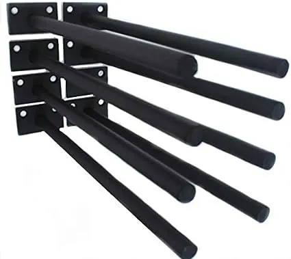 8pcs 6&#034; Black Solid Steel Floating Shelf Hidden Bracket Blind Shelf Supports