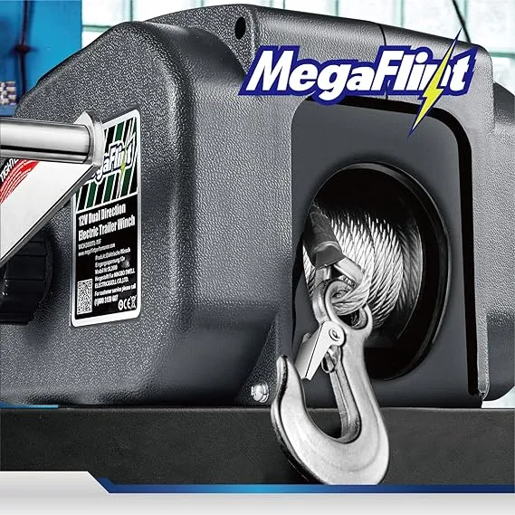 Trailer Winch,Reversible Electric Winch, for Boats up to 6000 lbs.12V DC,Power-in, Power-Out, and Freewheel Operations,30% Higher winching Power Than Regular 6000 lbs Winch (5000lbs Marine)