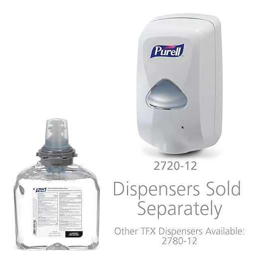 Purell Advanced Hand Sanitizer Foam, Clean Scent, 1200 mL Hand Sanitizer Foam Refill TFX Touch-Free Dispenser (Pack of 2) - 5392-02