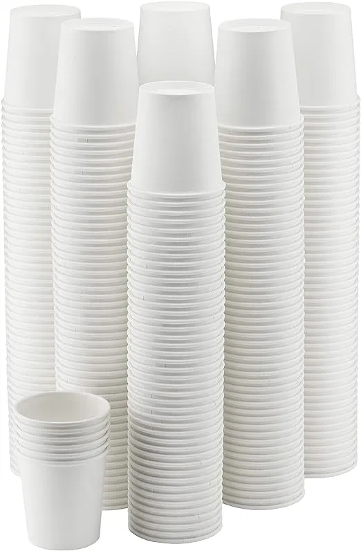 Singleware White Paper Cups, Disposable Cups for Water, Juice, Coffee or Tea, 4oz, Pack of 300