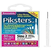 Piksters Interdental Brushes (40 Pack, Size 2 (White))