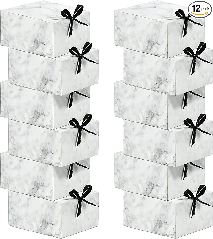 HUAPRINT Marble Gift Boxes with Lids 8x8x4 inches,Bridesmaid Proposal Box,12 Sets ...