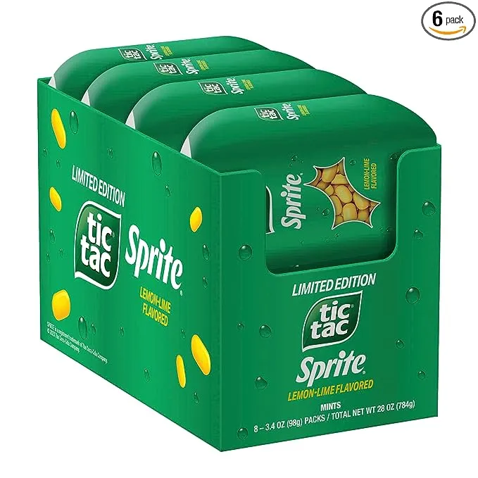 Tic Tac, Sprite Lemon-Lime-Flavored, On-The-Go Refreshment, 1 oz Each, Bulk 12 Pack