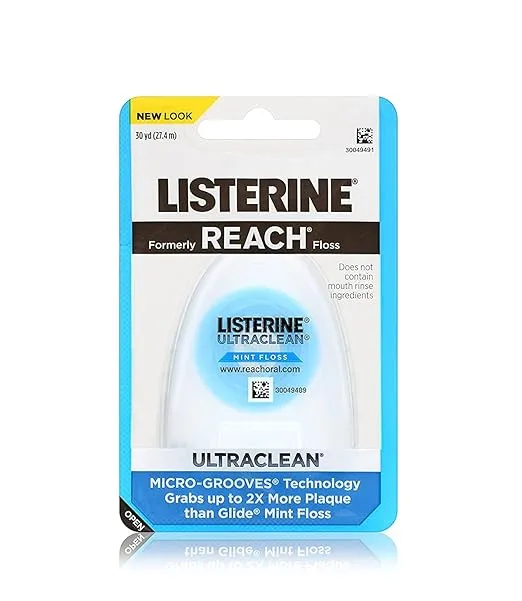 Listerine Ultraclean Dental Floss, Oral Care, Mint-Flavored, 1 Count (Pack of 7)