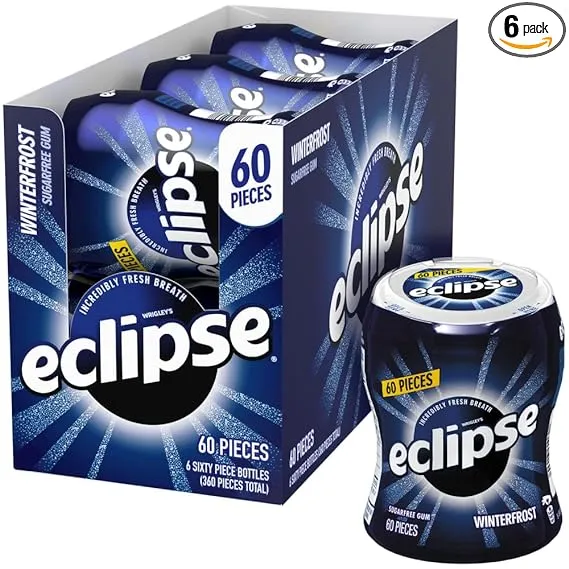 Eclipse Winterfrost Sugarfree Gum, 60 Count (Pack of 6)