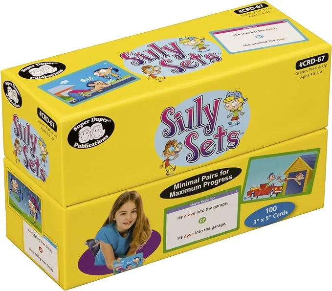 Super Duper Publications |Silly Sets Minimal Pairs for Maximum Progress Fun Deck | Listening Skills and Language Development Flash Cards | Educational Learning Materials for Children