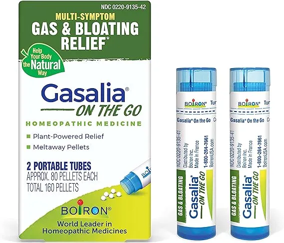 Boiron, Gasalia On The Go, 2 Portables Tubes, Approx. 80 Pellets Each