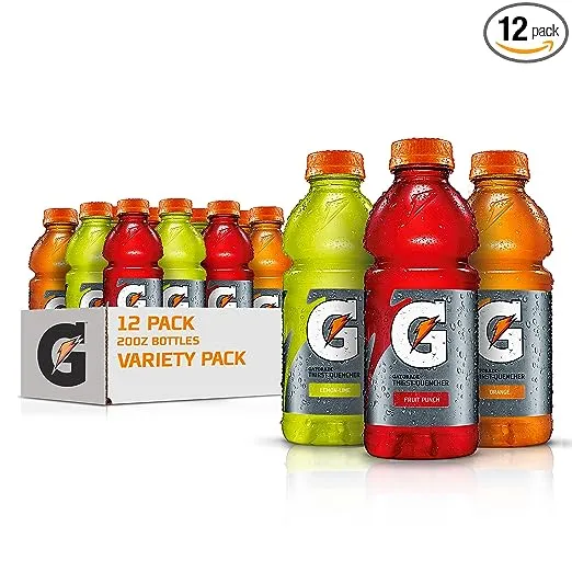 Gatorade Thirst Quencher Sports Drink, Variety Pack, 20oz Bottles, 12 Pack, Electrolytes for Rehydration