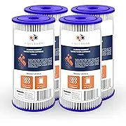 Aquaboon 5 Micron 10"x4.5" Pleated Sediment Water Filter Replacement Cartridge | Whole House Sediment Filtration | Compatible with FXHSC, ECP5, FM-10-5, CP5S, 255490-43, HDC3001, 4-Pack