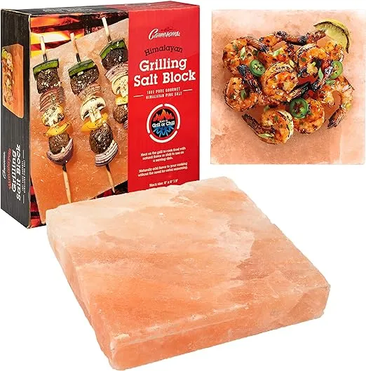 Himalayan Pink Salt Slab Block For BBQ Grilling Cooking Stone Plate Large 8&#034;x 8&#034;