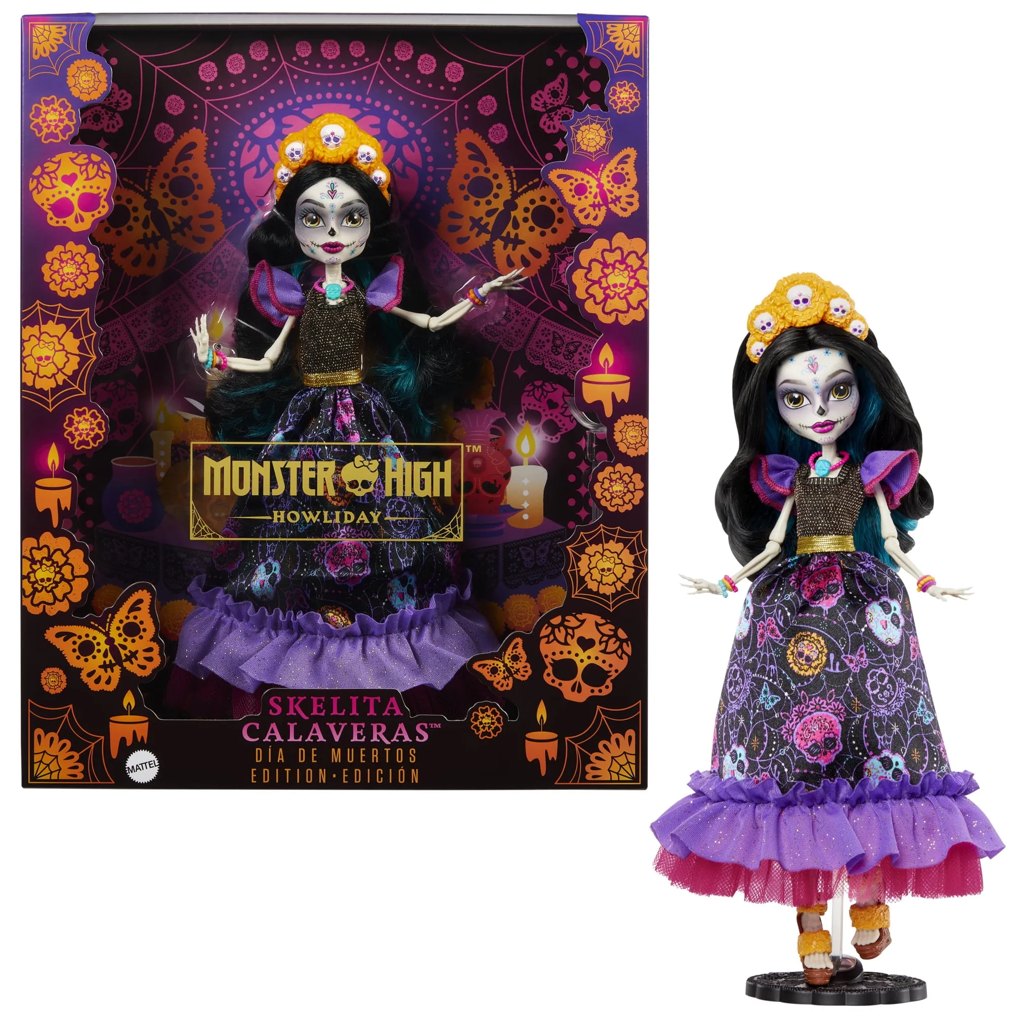 Monster High Howliday Skelita Calaveras Dia de Muertos 2023 Fashion Doll Shipper