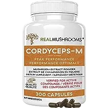 Real Mushrooms Cordyceps-M, Mushroom Extract Powder, 300 Capsules