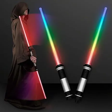 FlashingBlinkyLights Deluxe Double Sided Light Up Saber with Color Change Lights & Sound Effects