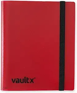 Vault X Binder - 4 Pocket Trading Card Album Folder - 160 Side Loading Pocket Binder for TCG (Red)