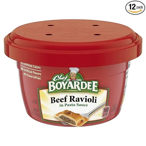 Chef Boyardee Beef in Tomato & Meat Sauce Ravioli, 7.5 oz Bowl Pack of 12