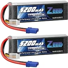 Zeee 3S LiPo Battery 5200mAh 11.1V 120C with EC5 Connector Soft Case RC Batte...